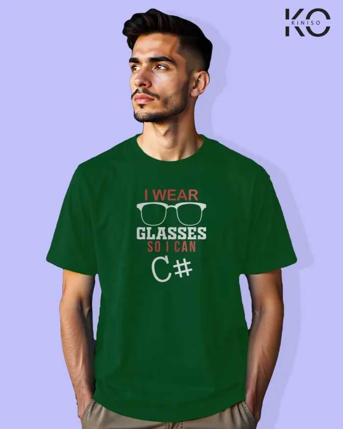 Image of Engineer and tech inspired design half sleeve t-shirt | So I can Bottle Green