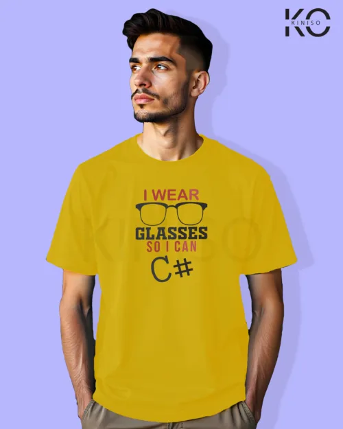 Image of Engineer and tech inspired design half sleeve t-shirt | So I can Yellow