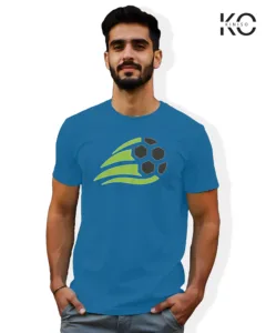 Image of Football inspired design half sleeve t-shirt | Speedy Football Blue