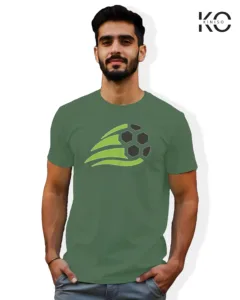 Image of Football inspired design half sleeve t-shirt | Speedy Football Pastel Green