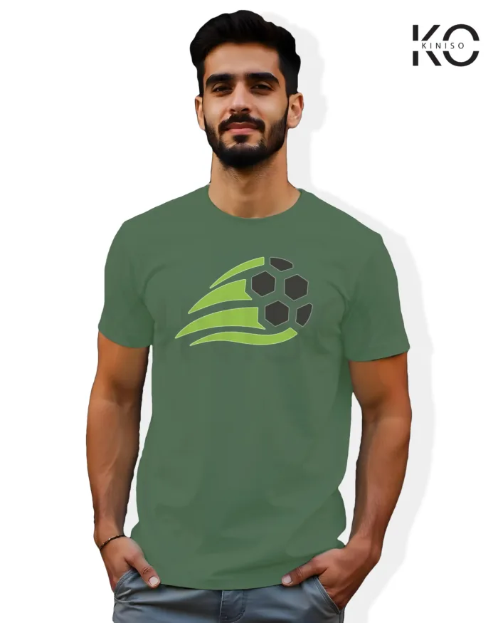 Image of Football inspired design half sleeve t-shirt | Speedy Football Pastel Green