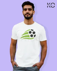 Image of Football inspired design half sleeve t-shirt | Speedy Football White