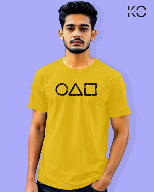 Image of Movie and TV Show inspired design Half Sleeve t-shirt | Squid Game Yellow