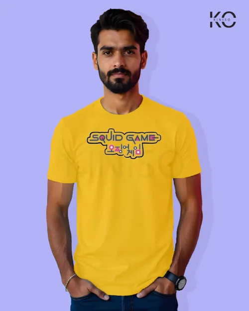 Image of Movie and TV Show inspired design Half Sleeve t-shirt | Squid Games Yellow