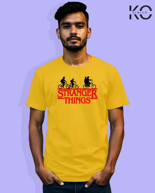 Image of Movie and TV Show inspired design Half Sleeve t-shirt | Stranger Things Yellow