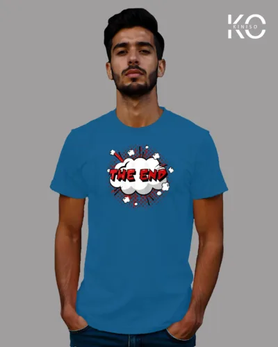 Image of Comic inspired design half sleeve t-shirt | The End Blue