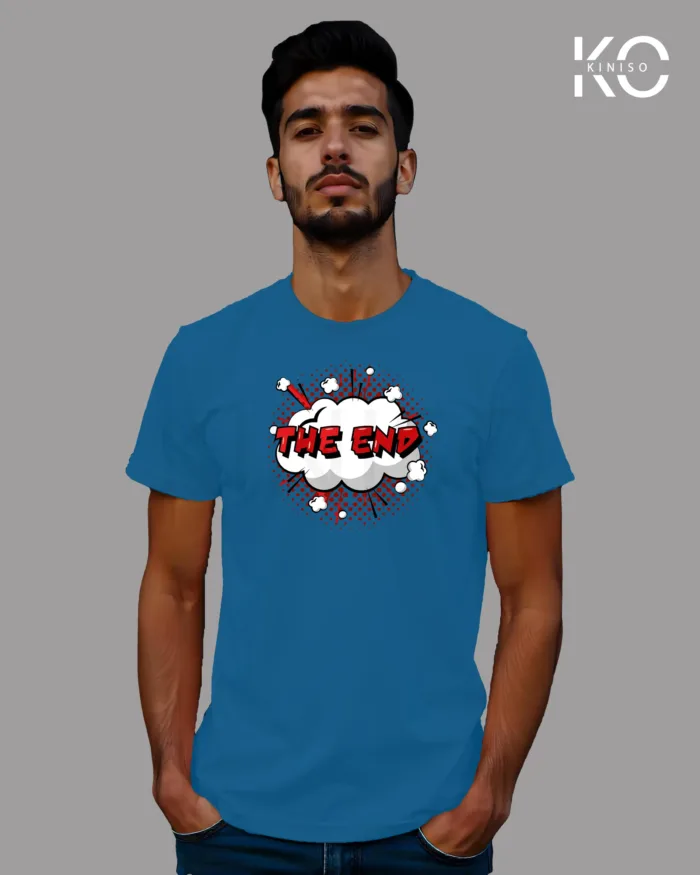 Image of Comic inspired design half sleeve t-shirt | The End Blue