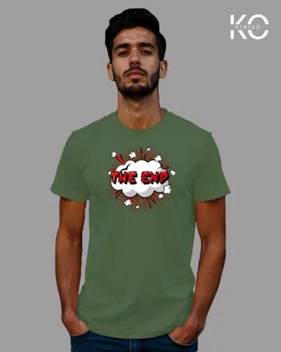 Image of Comic inspired design half sleeve t-shirt | The End Pastel Green