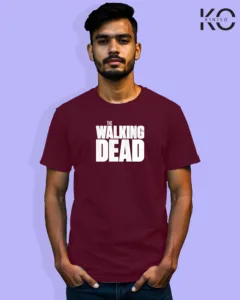 Image of Movie and TV Show inspired design Half Sleeve t-shirt | The Walking Dead Maroon