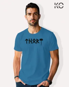 Image of Movie and TV Show inspired design Half Sleeve t-shirt | Thor Hammer Blue