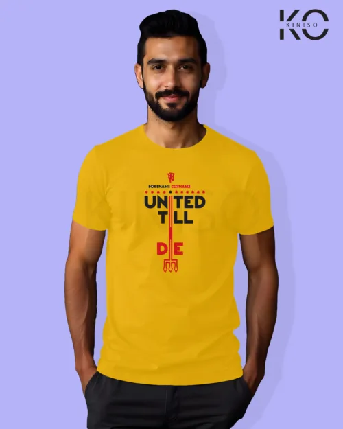 Image of Football inspired design half sleeve t-shirt | United Till Die Yellow