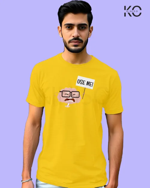 Image of Engineer and tech inspired design half sleeve t-shirt | Use Me Yellow