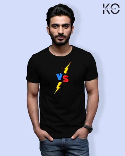 Image of Comic inspired design half sleeve t-shirt | VS Black