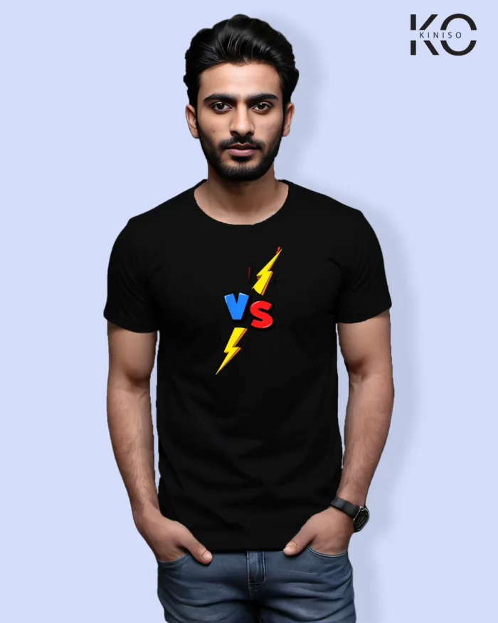 Image of Comic inspired design half sleeve t-shirt | VS Black