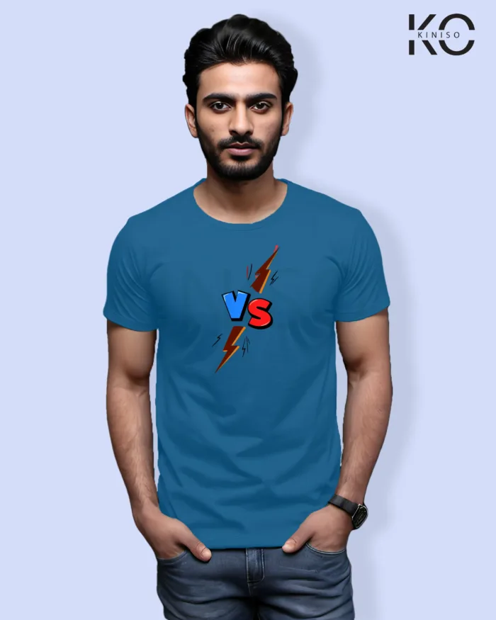 Image of Comic inspired design half sleeve t-shirt | VS Blue