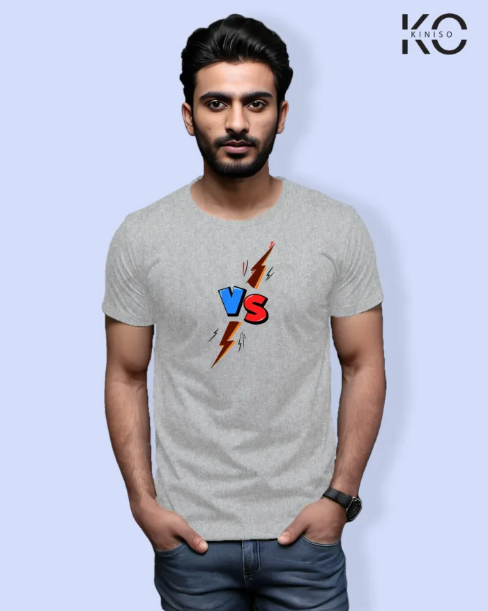 Image of Comic inspired design half sleeve t-shirt | VS Grey