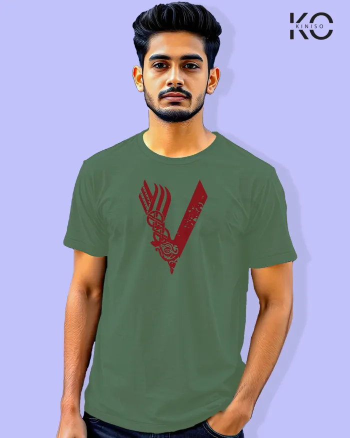 Image of Movie and TV Show inspired design Half Sleeve t-shirt | Vikings TV Show Pastel Green