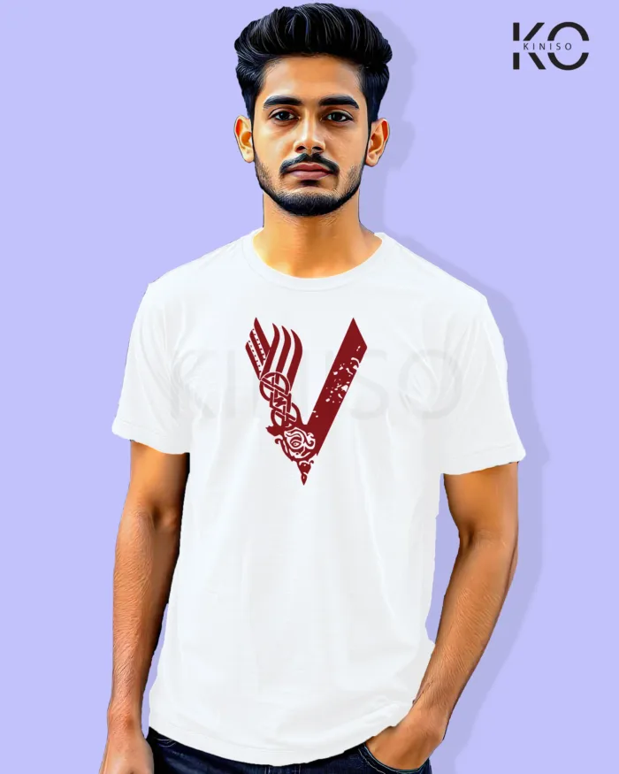 Image of Movie and TV Show inspired design Half Sleeve t-shirt | Vikings TV Show White