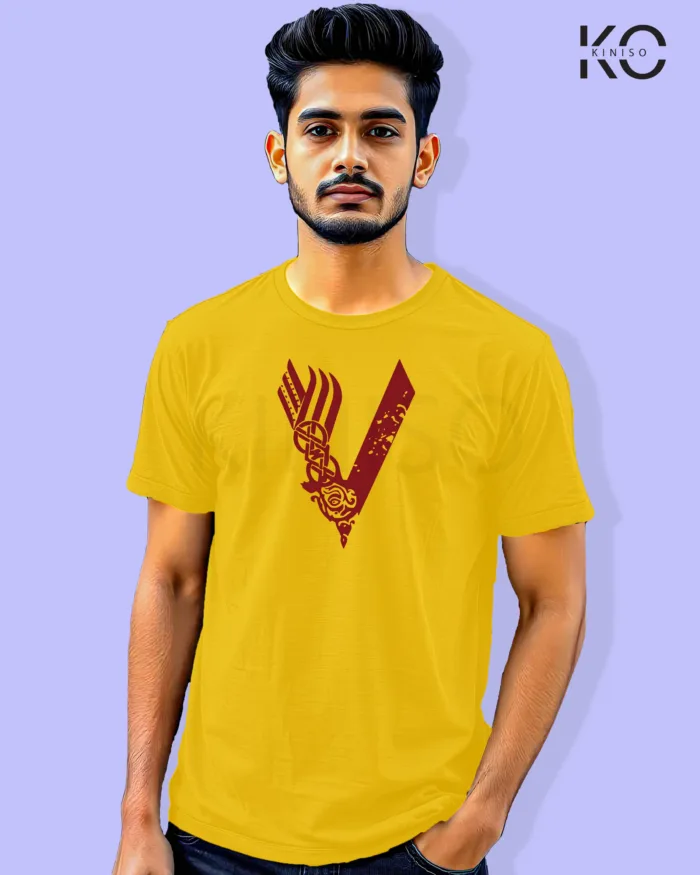 Image of Movie and TV Show inspired design Half Sleeve t-shirt | Vikings TV Show Yellow