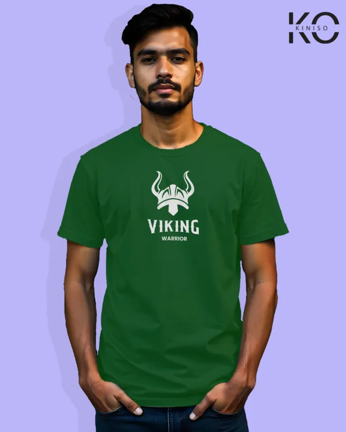 Image of Movie and TV Show inspired design Half Sleeve t-shirt | Vikings Warrior Bottle Green