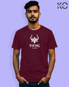 Image of Movie and TV Show inspired design Half Sleeve t-shirt | Vikings Warrior Maroon