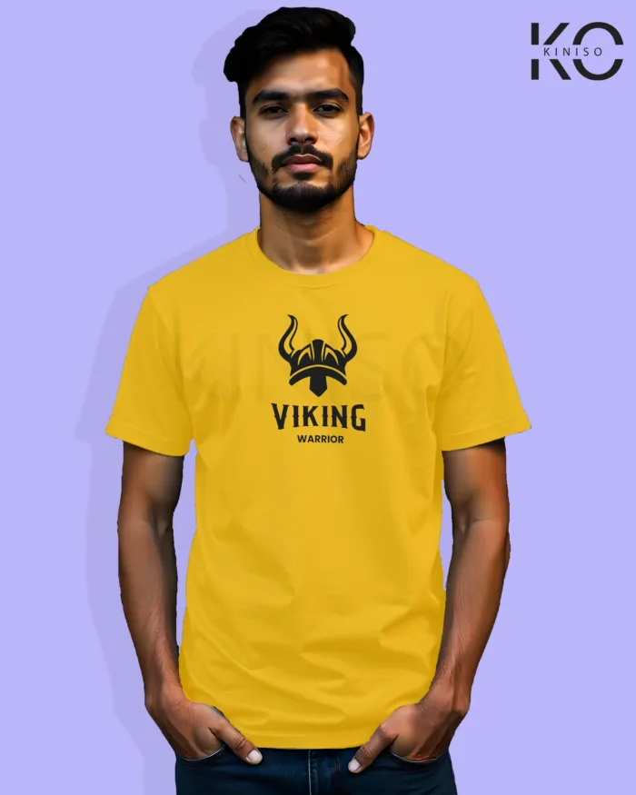 Image of Movie and TV Show inspired design Half Sleeve t-shirt | Vikings Warrior Yellow