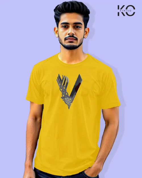 Image of Movie and TV Show inspired design Half Sleeve t-shirt | Vikings Yellow