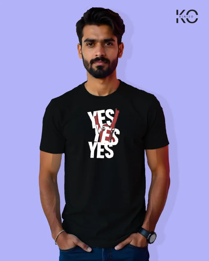 Image of Movie and TV Show inspired design Half Sleeve t-shirt | Yes Yes_Brayn Daniels Black