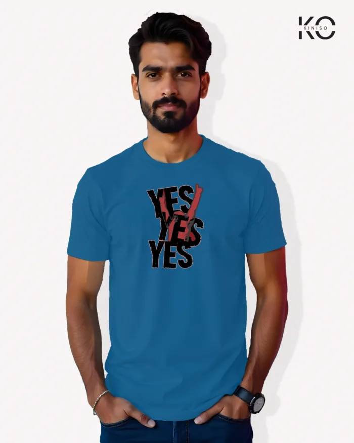 Image of Movie and TV Show inspired design Half Sleeve t-shirt | Yes Yes_Brayn Daniels Blue