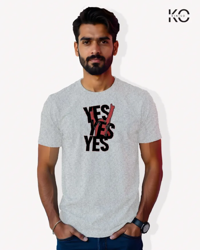 Image of Movie and TV Show inspired design Half Sleeve t-shirt | Yes Yes_Brayn Daniels Grey