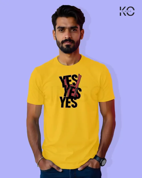 Image of Movie and TV Show inspired design Half Sleeve t-shirt | Yes Yes_Brayn Daniels Yellow