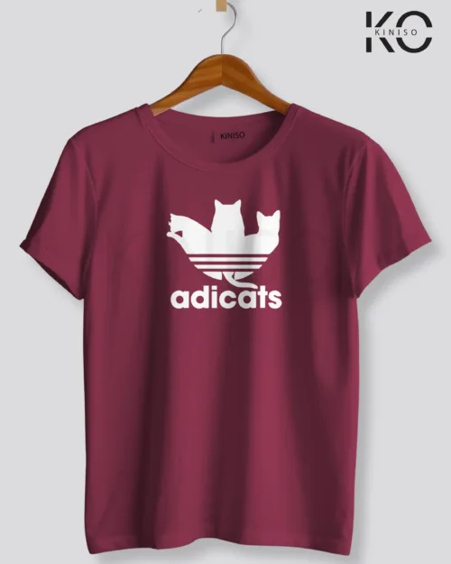 Image of cat lover t-shirt "Addicats" Maroon