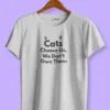 Image of cat lover t-shirt "Cat Choose Us" Grey