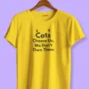 Image of cat lover t-shirt "Cat Choose Us" Yellow