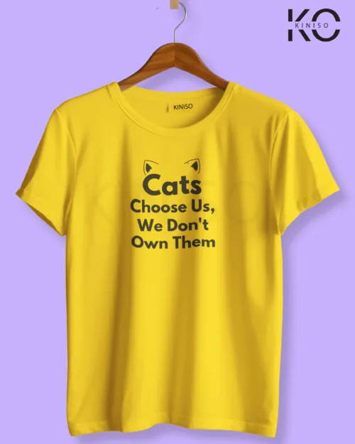 Image of cat lover t-shirt "Cat Choose Us" Yellow