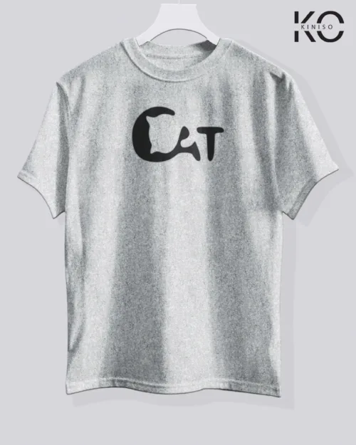 Image of cat lover t-shirt "Cat Head" Grey