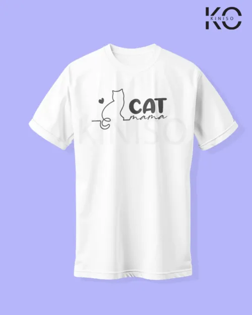 Image of cat lover t-shirt "Cat Mama" White