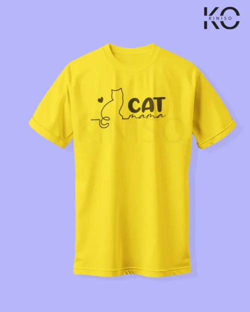 Image of cat lover t-shirt "Cat Mama" Yellow