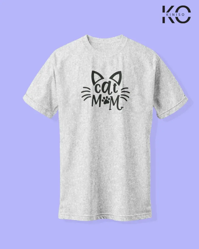 Image of cat lover t-shirt "Cat Mom Art Themed" Grey