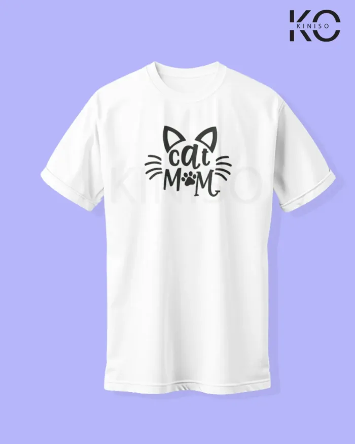Image of cat lover t-shirt "Cat Mom Art Themed" White