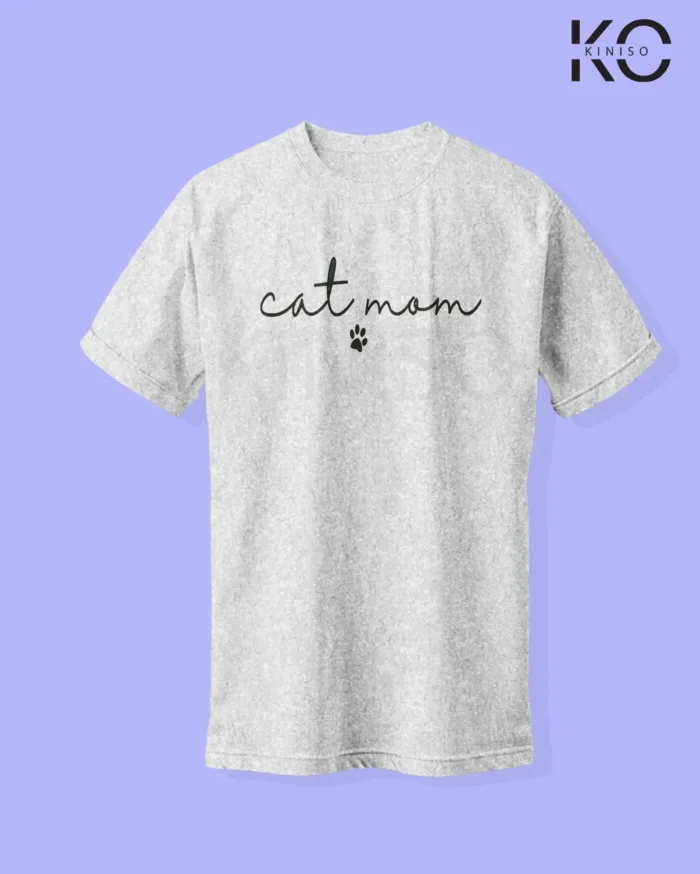 Image of cat lover t-shirt "Cat Mom" Grey
