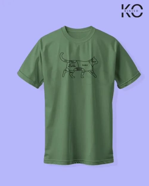 Image of cat lover t-shirt "Cat Patting Areas" Pastel Green