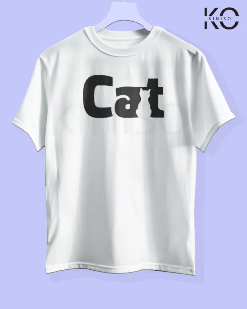 Image of cat lover t-shirt "Cat Setting" White