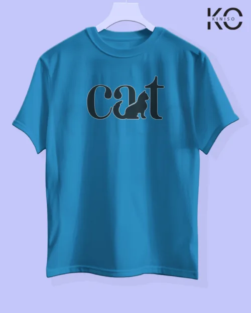 Image of cat lover t-shirt "Cat Tail" Blue