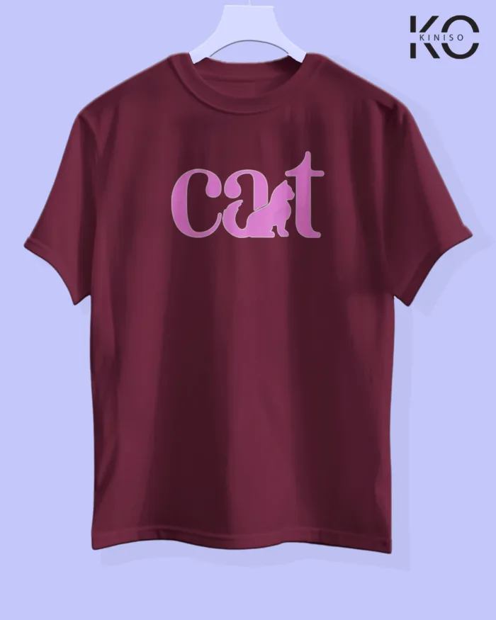 Image of cat lover t-shirt "Cat Tail" Maroon