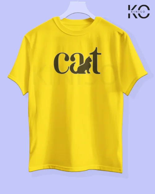 Image of cat lover t-shirt "Cat Tail" Yellow