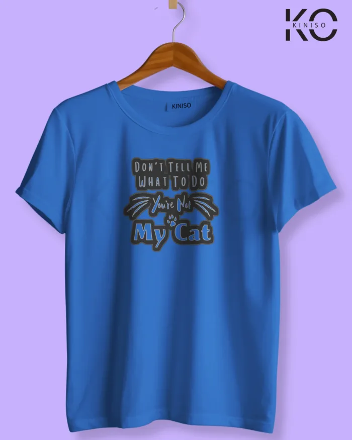Image of cat lover t-shirt "Don't tell" Blue