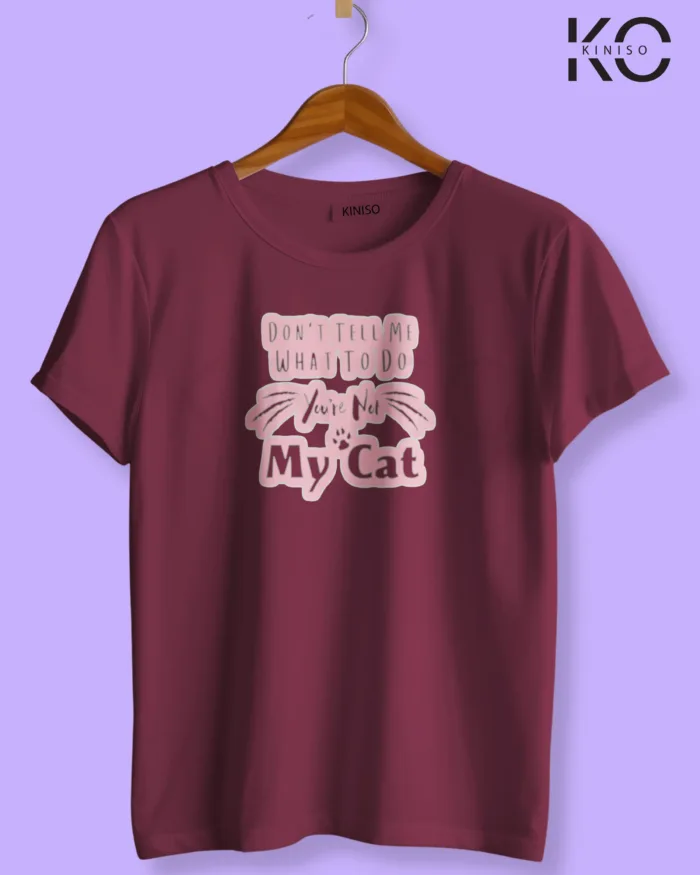 Image of cat lover t-shirt "Don't tell" Maroon