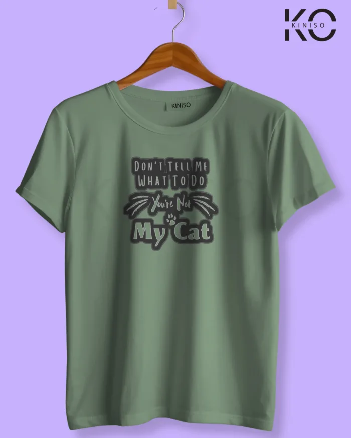 Image of cat lover t-shirt "Don't tell" Pastel Green