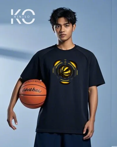 Image of black Color Drop Shoulder NBA Themed T-Shirt with Nike Basketball Print For Basketball lovers in Bangladesh